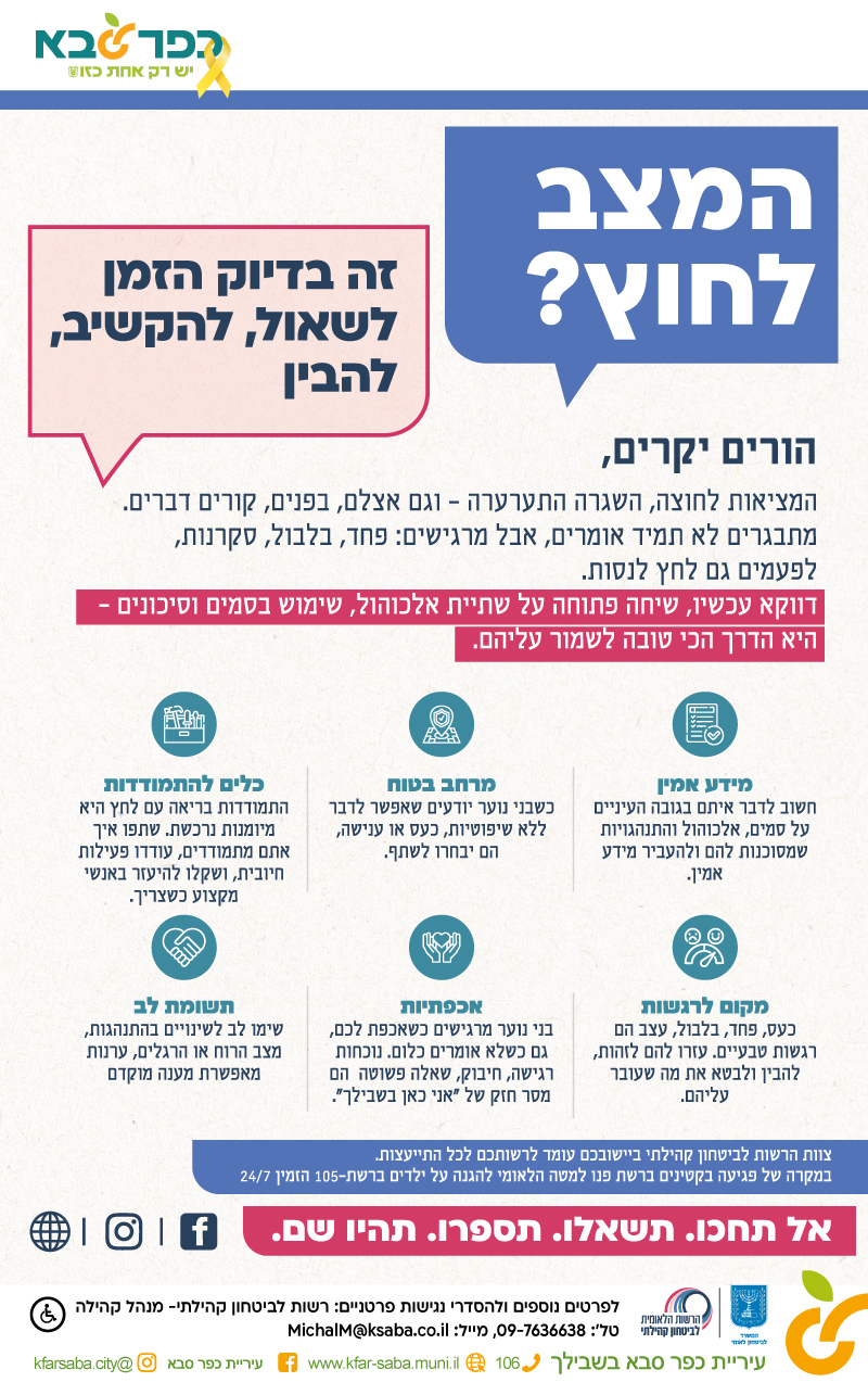 מודעה גרפית המצב לחוץ? זה בדיוק הזמן לשאול, להקשיב, להבין