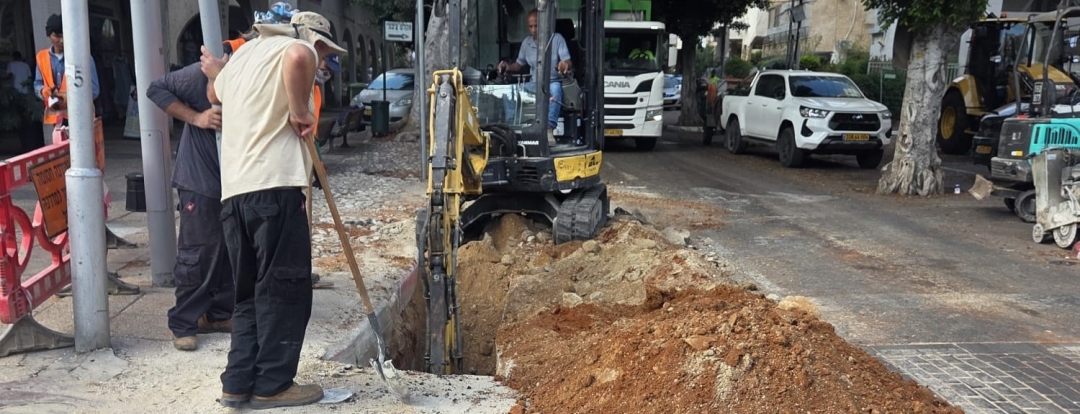 עבודות שדרוג תשתיות המים ברחוב הרצל
