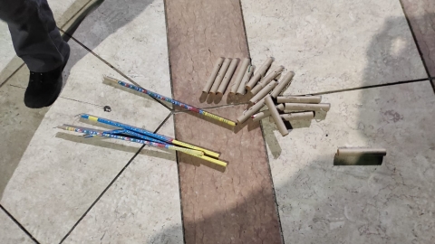 חלק מהנפצים שנתפסו בעיר בפעילות אכיפה