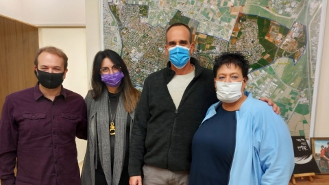 צוות הנהלת העירייה יחד עם הנהגת ההורים העירונית במפגש המשותף בעירייה