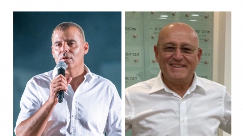 מימין חבר מועצת העיר ממה שיינפיין ומשמאל ראש העיר רפי סער