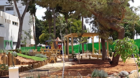 חצר המשחקים בבית הספר אוסישקין בכפר סבא