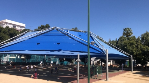 הצללה חדשה בבית הספר אוסישקין בעיר כפר סבא
