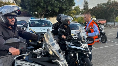 ראש העיר כפר סבא ויחידת האופנועים העירונית