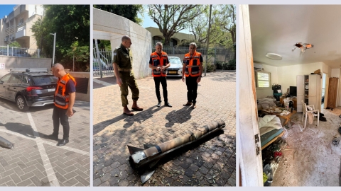 ראש העיר רפי סער בסיור בעיר בהתאם לדיווחי שברי היירוט
