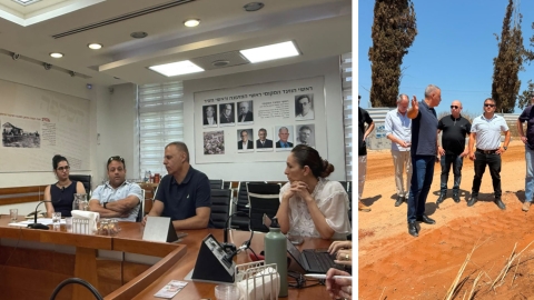  פגישת ראש העיר והנהלת העירייה עם רם נהרי וסיור בשטח קריית הצעירים 