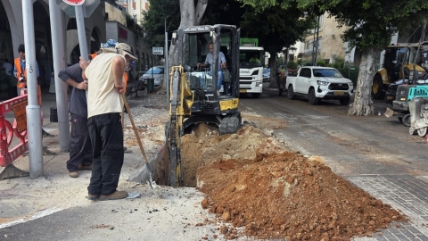 עבודות שדרוג תשתיות המים ברחוב הרצל